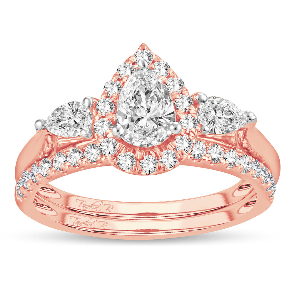 14K Rose Gold Elegant 1.20Ct Diamond Bridal Ring