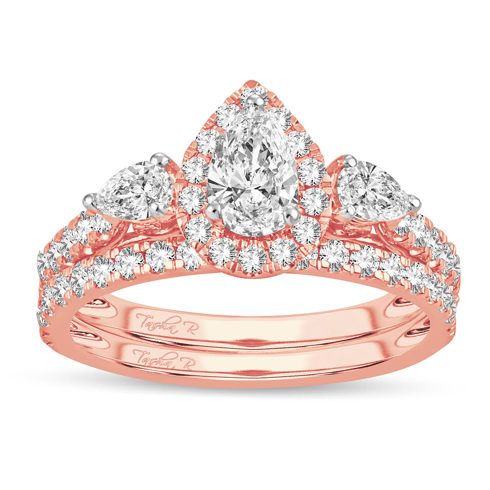 14K Rose Gold Beautiful 1.50Ct Dim Bridal Ring