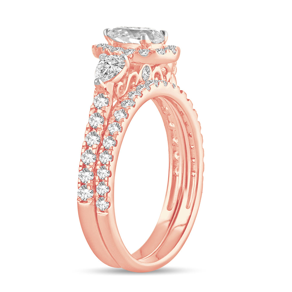 14K Rose Gold Beautiful 1.50Ct Dim Bridal Ring