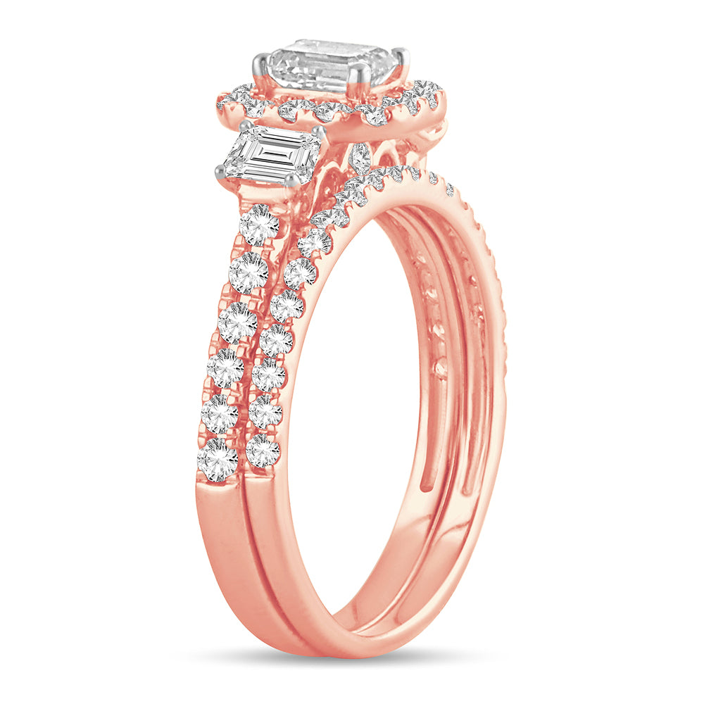 14K Rose Gold Exquisite 1.50Ct Diam Bridal Ring