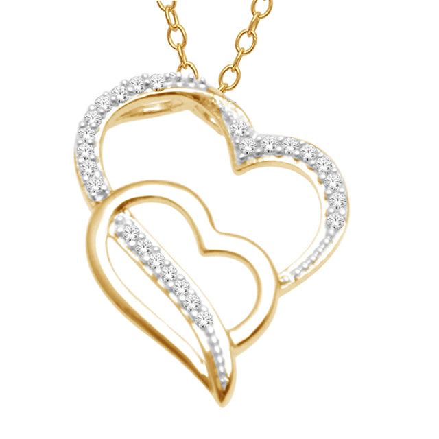 10K Yellow 0.08Ct D-Heart Charms