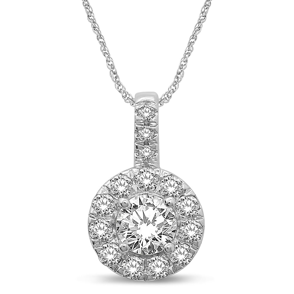 14K White Gold 7/10 Ct.Tw. Diamond Fashion Pendant