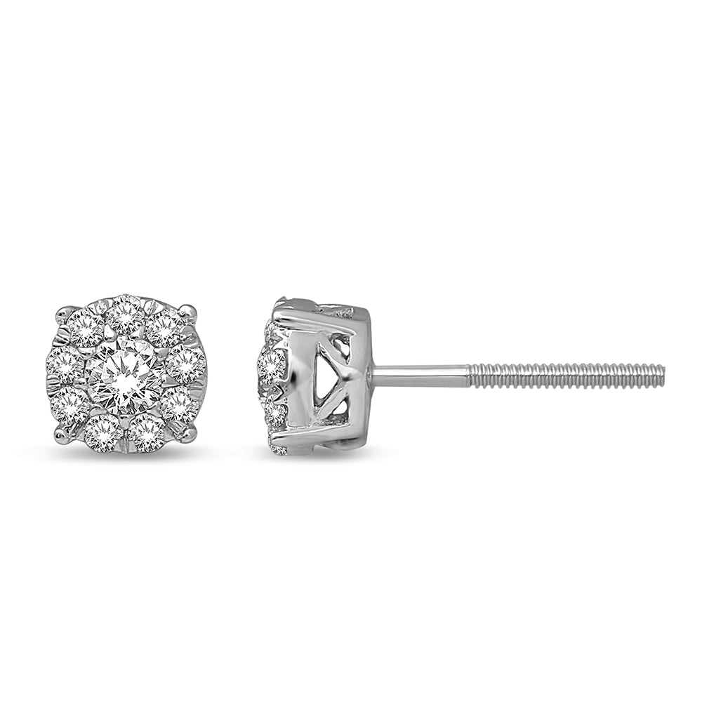 14K White Gold 1/3 Ct.Tw. Diamond Stud Earrings