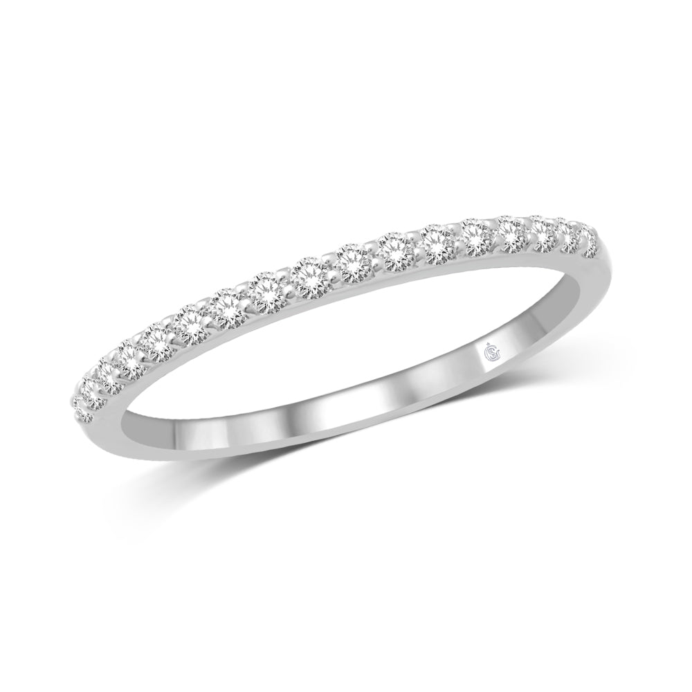 14K White Gold 1/5 Ct.Tw.Diamond Wedding Band