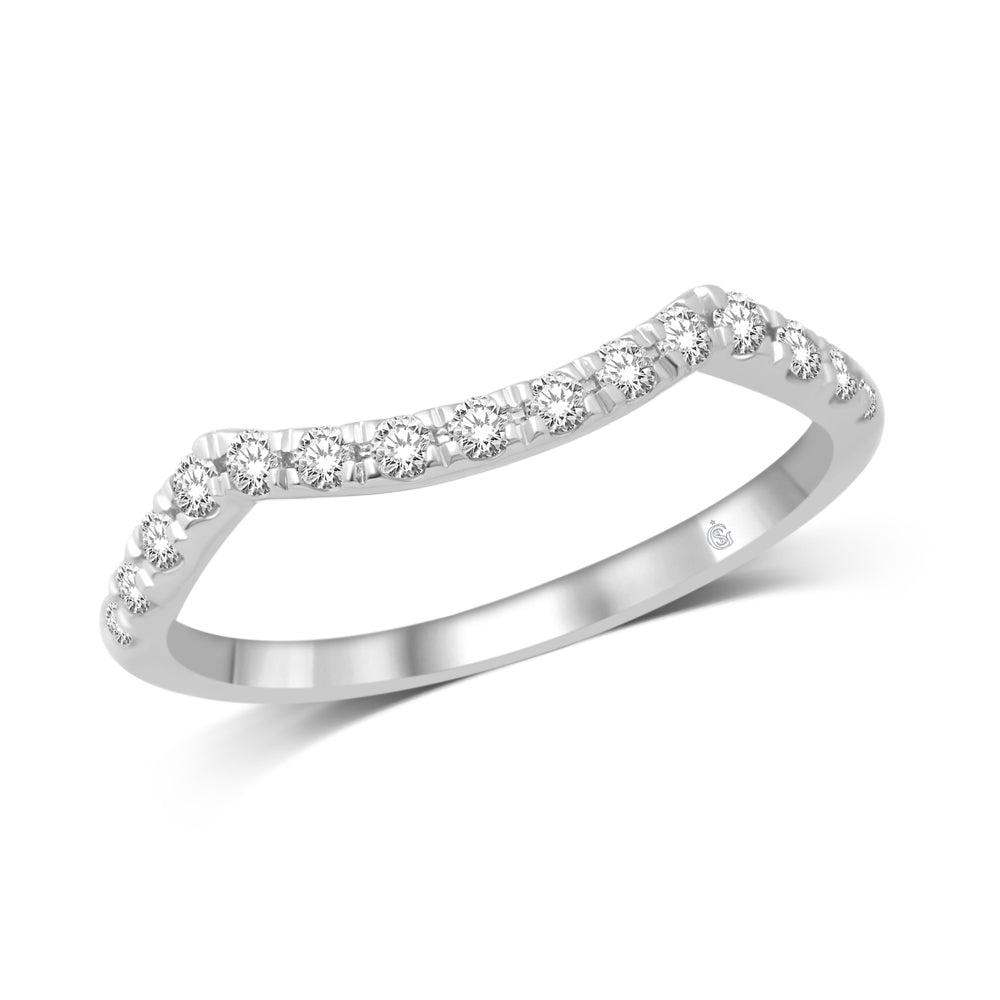 14K White Gold 1/5 Ct.Tw.Diamond Wedding Band