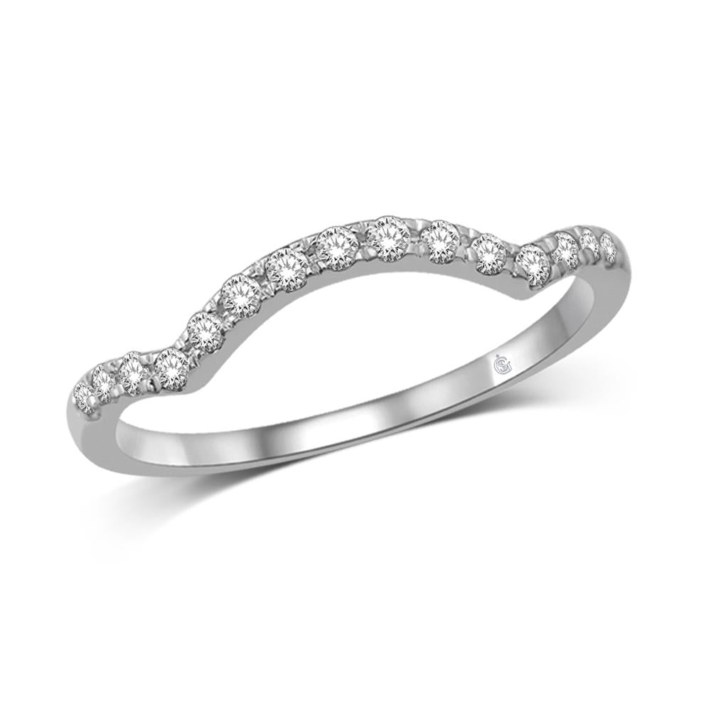 14K White Gold 2/5 Ct.Tw.Diamond Wedding Band