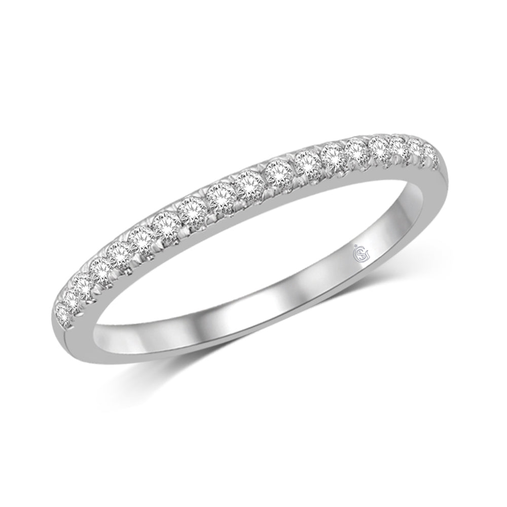 14K White Gold 1/4 Ct.Tw.Diamond Wedding Band