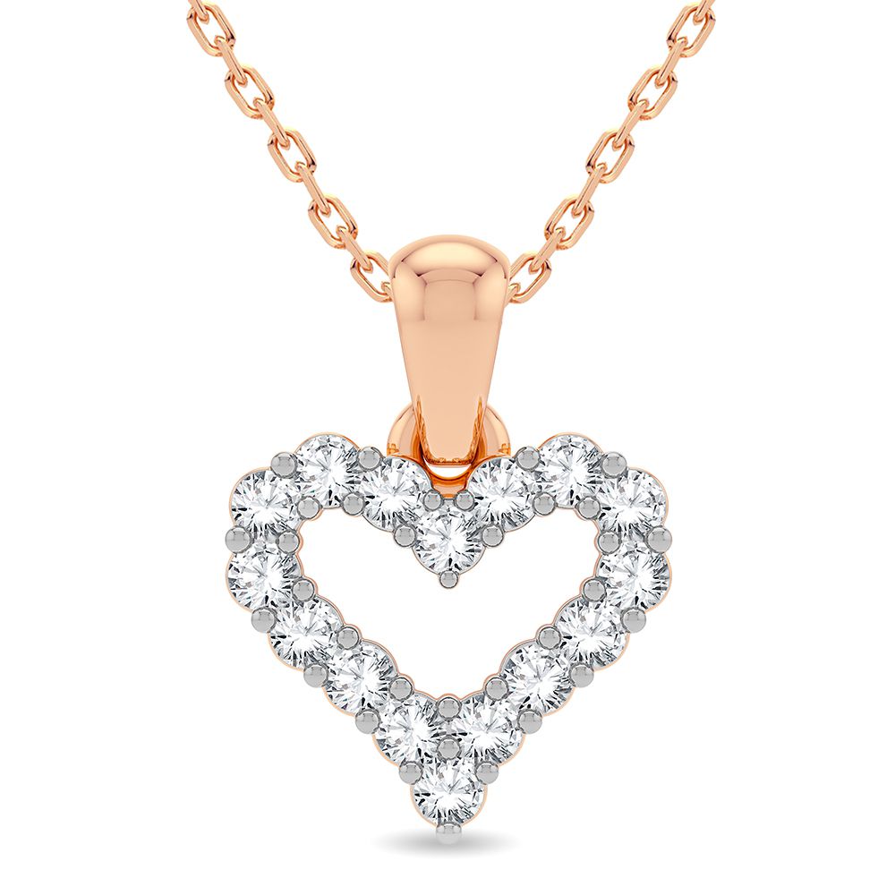 14K Rose Gold Dazzling 0.25Ct Diamond Pendant