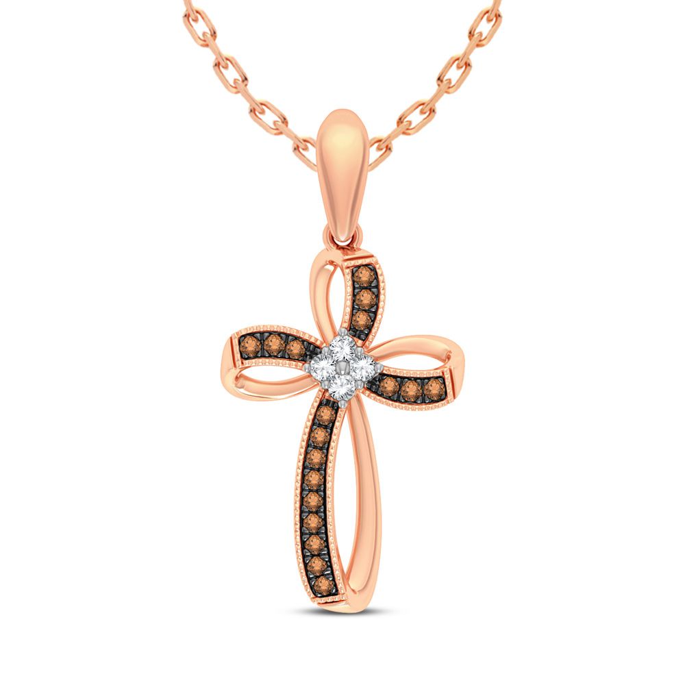 14K Rose Gold 0.14Ct Diamond Pendant