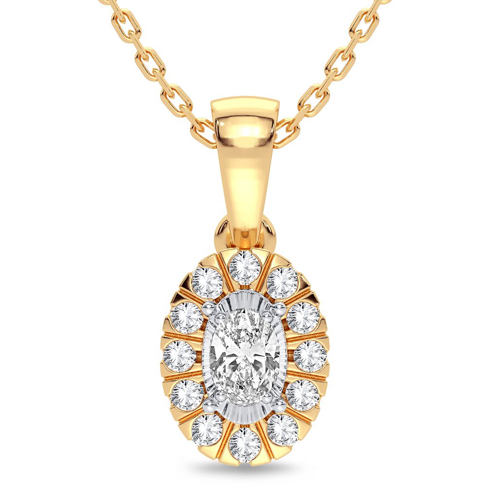 14K Yellow Gold Dazzling 0.25Ct Diamond Pendant