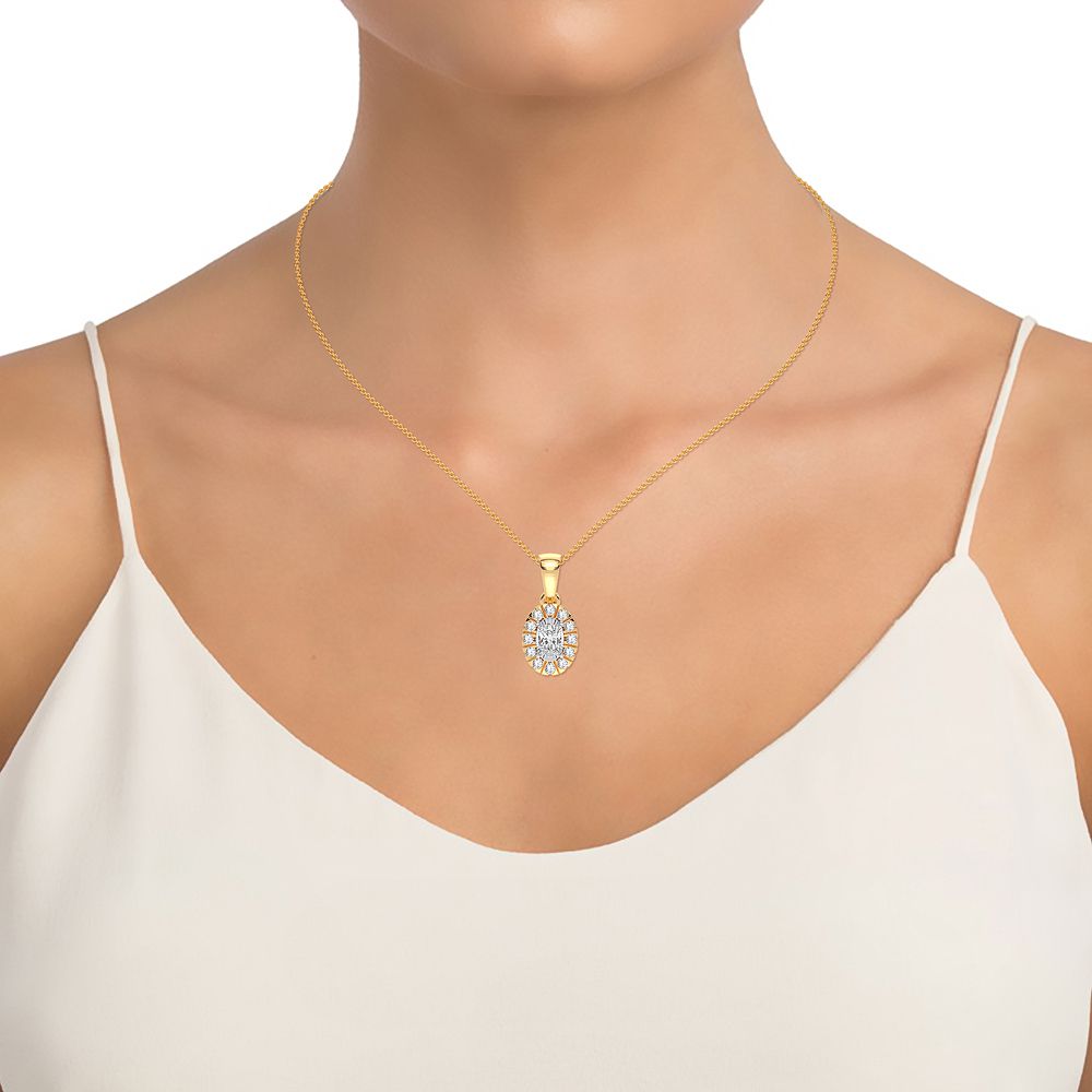 14K Yellow Gold Dazzling 0.25Ct Diamond Pendant