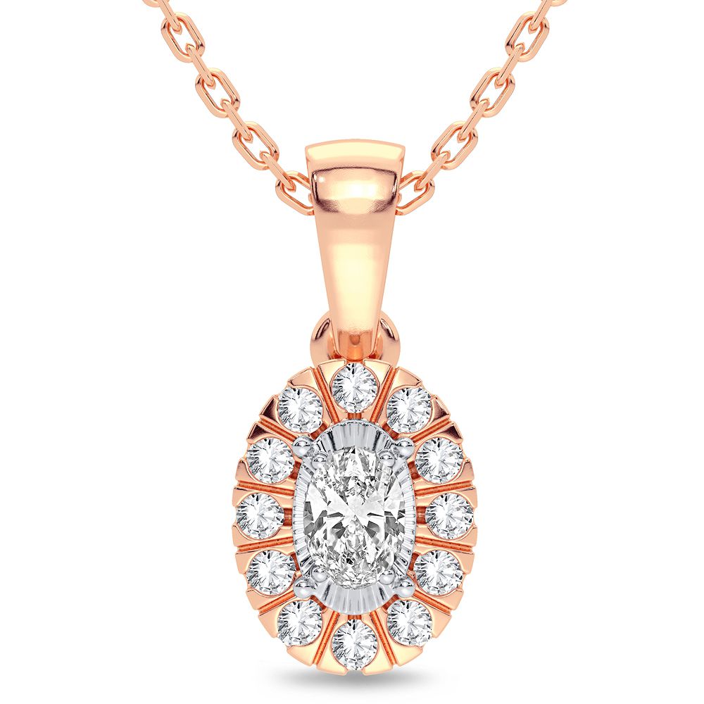 14K Rose Gold Exquisite 0.25Ct Diamond Pendant