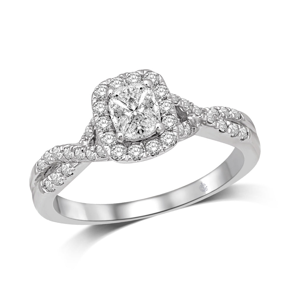 Lovecuts 14K White Gold 1 1/6 Ct.Tw.Diamond Engagement Ring