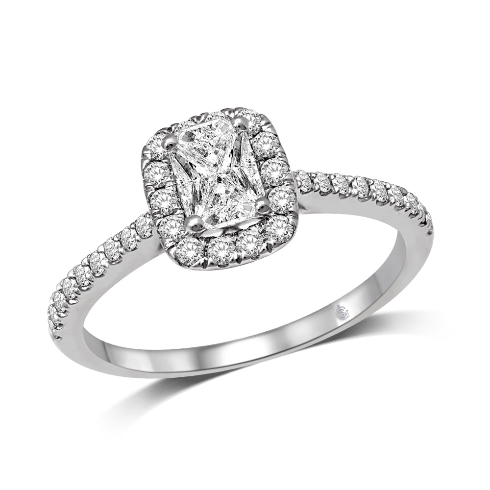 Lovecuts 14K White Gold 3/4 Ct.Tw.Diamond Engagement Ring