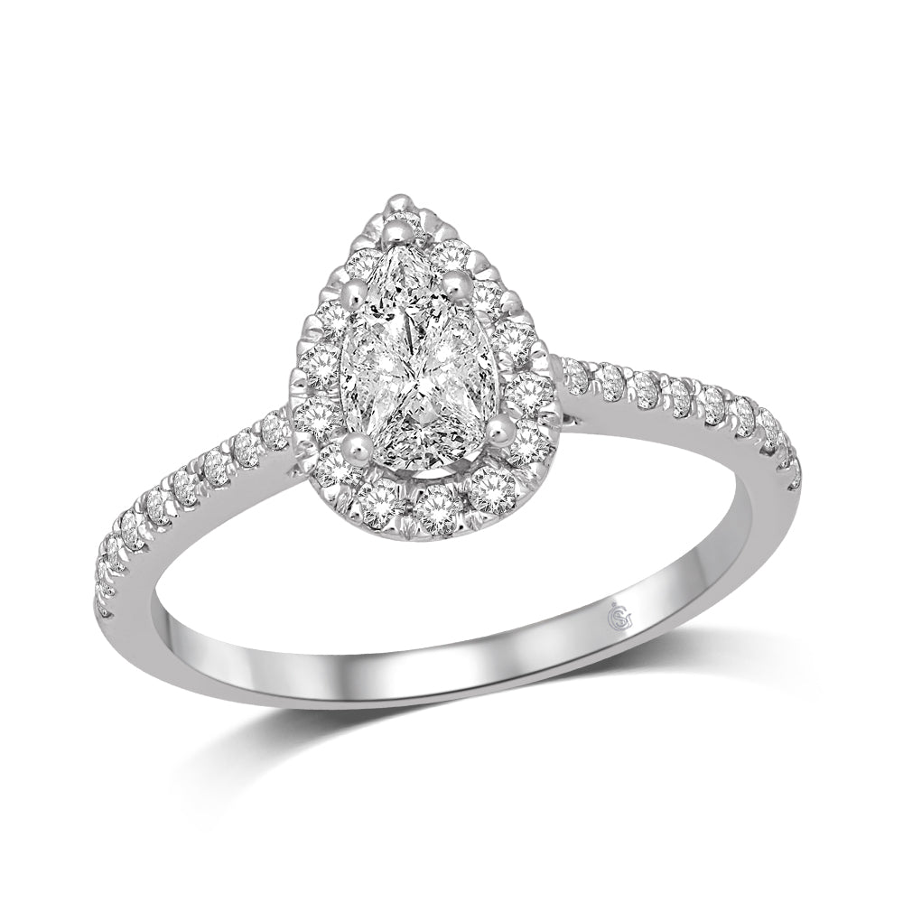 Lovecuts 14K White Gold 3/4 Ct.Tw.Diamond Engagement Ring