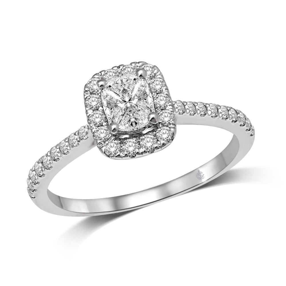 Lovecuts 14K White Gold 5/8 Ct.Tw.Diamond Engagement Ring