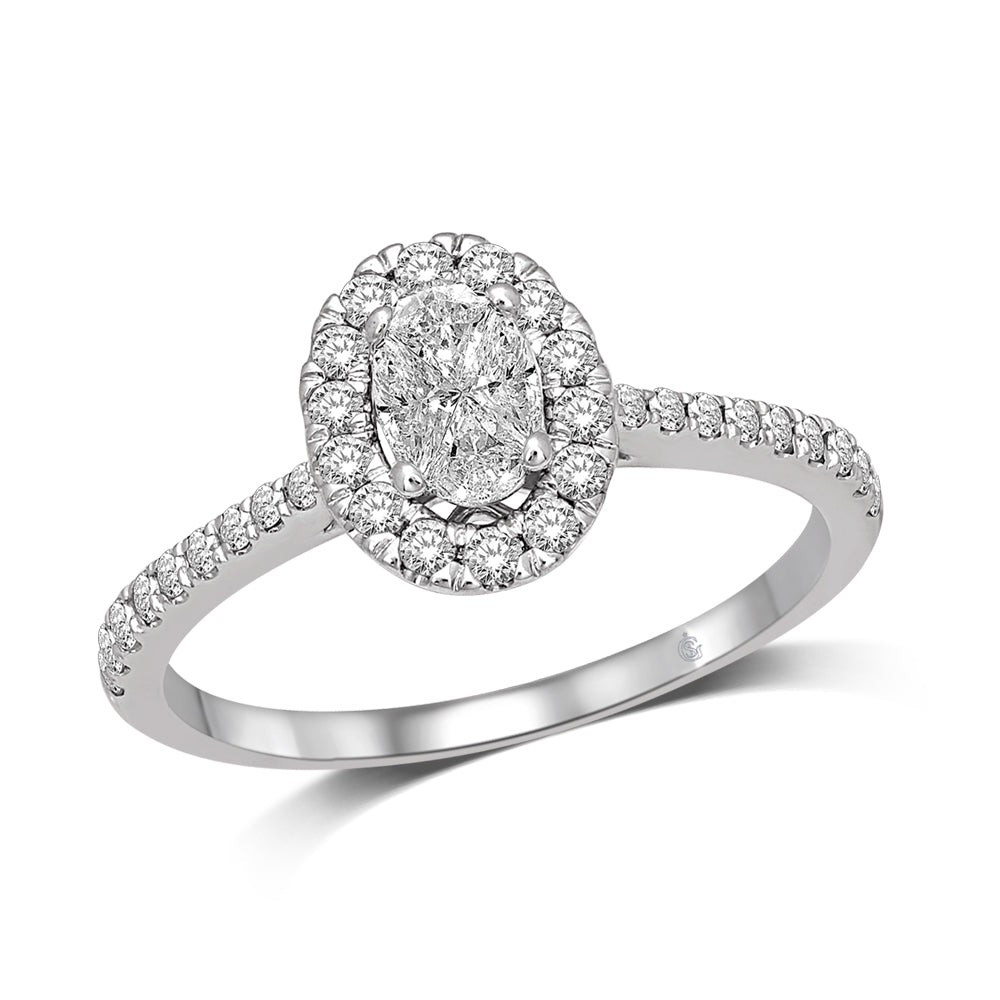 Lovecuts 14K White Gold 3/4 Ct.Tw.Diamond Engagement Ring