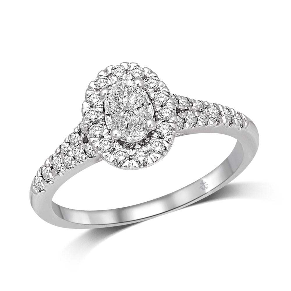 Lovecuts 14K White Gold 5/8 Ct.Tw.Diamond Engagement Ring