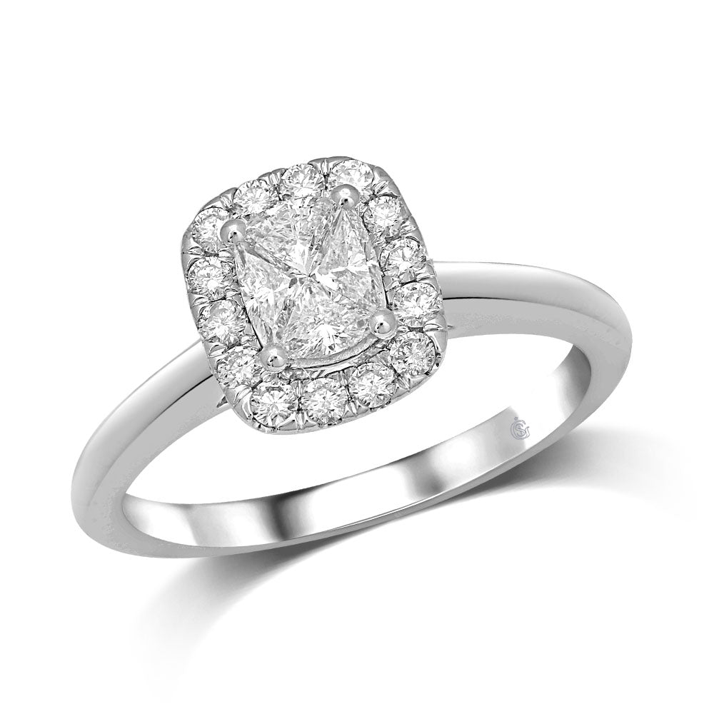 Lovecuts 14K White Gold 1/3 Ct.Tw.Diamond Engagement Ring