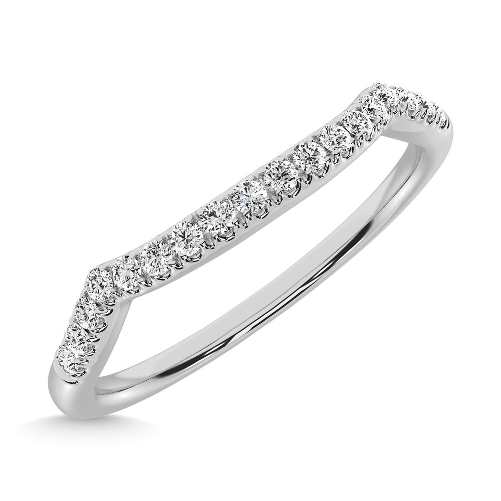 14K White Gold 1/20 Ctw Diamond Wedding Band