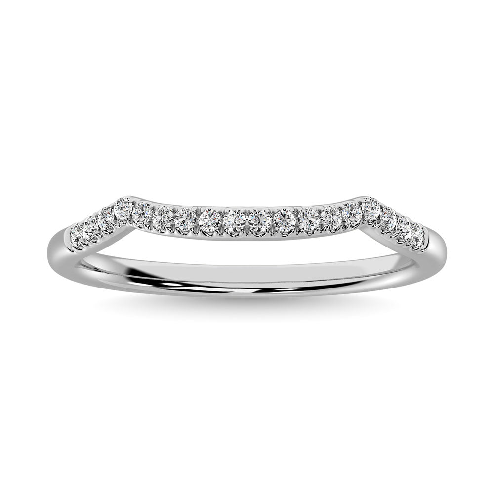 14K White Gold 1/20 Ctw Diamond Wedding Band