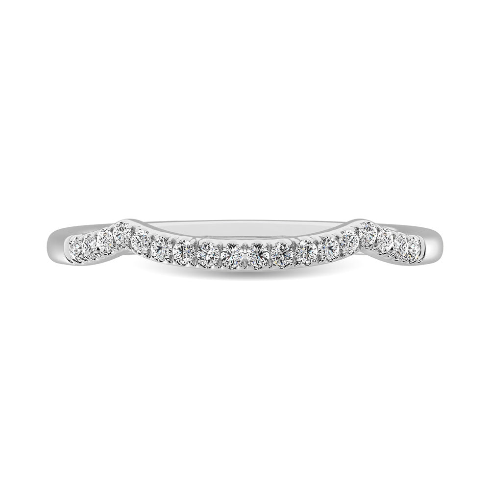 14K White Gold 1/20 Ctw Diamond Wedding Band