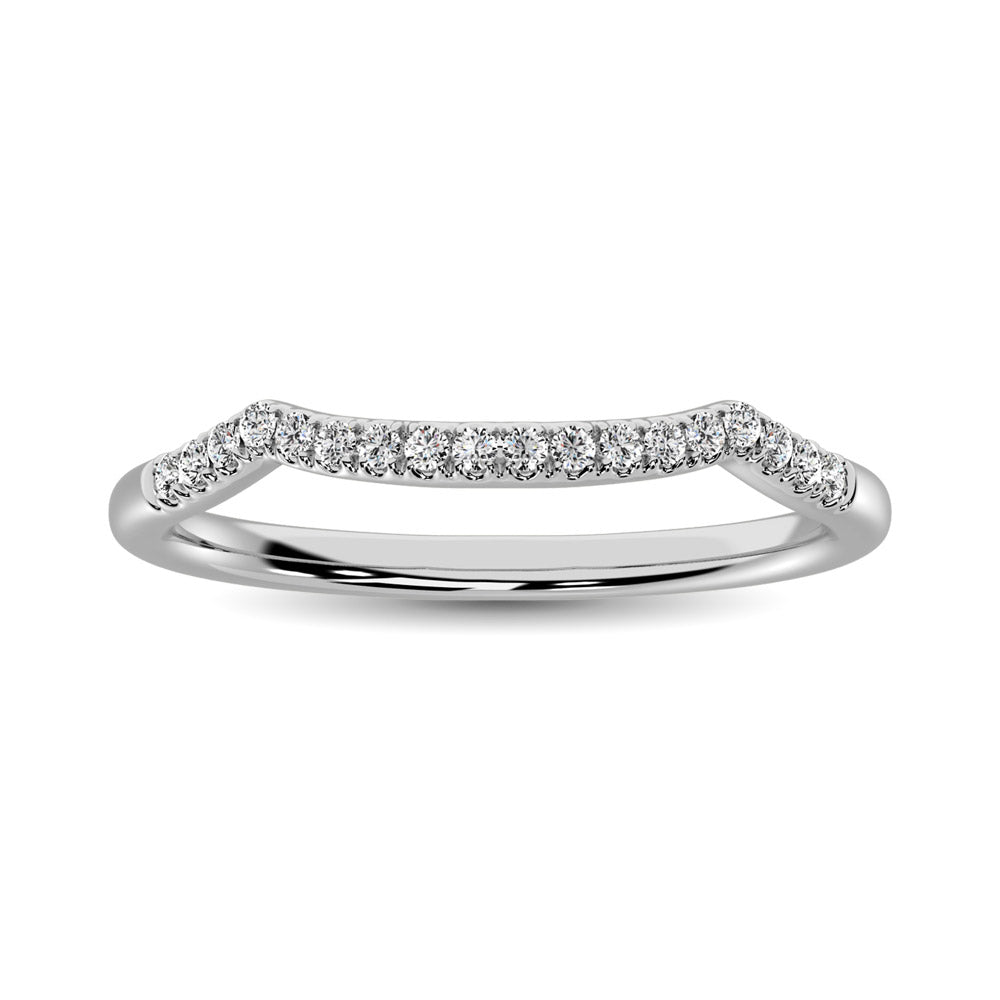 14K White Gold 1/20 Ctw Diamond Wedding Band