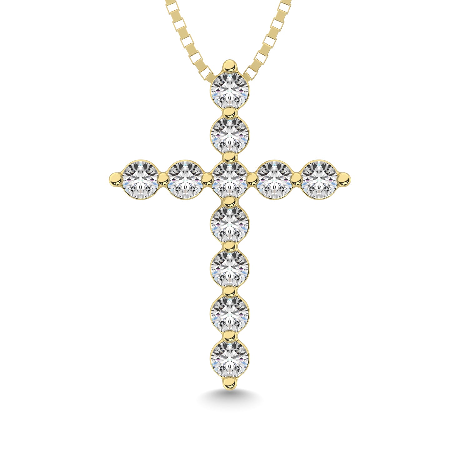 Shared Prong Diamond  1/5 Ct.Tw Cross Pendant.