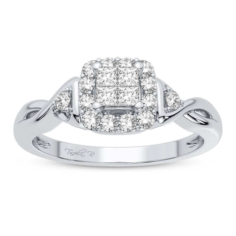 10K White Gold Beautiful 0.33Ct Diamond Ring