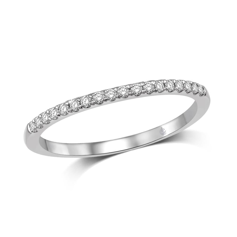 14K White Gold 1/6 Ct.Tw.Diamond Wedding Band