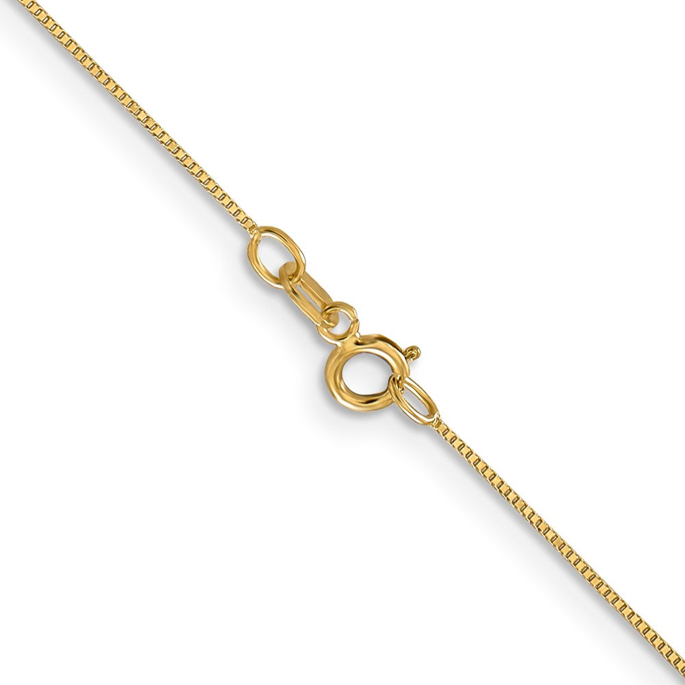 14K 18 inch Carded .5mm Box Link with Spring Ring Clasp Chain