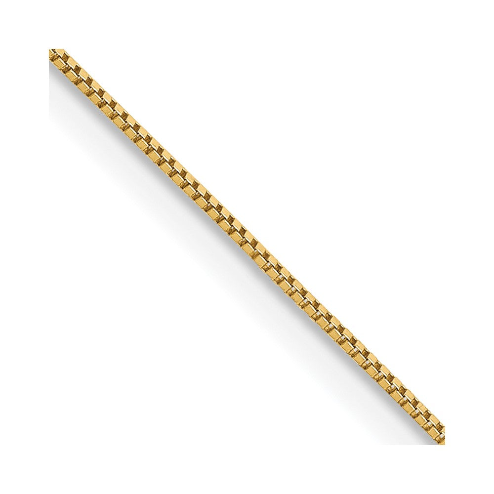 14K 20 inch Carded .5mm Box Link with Spring Ring Clasp Chain