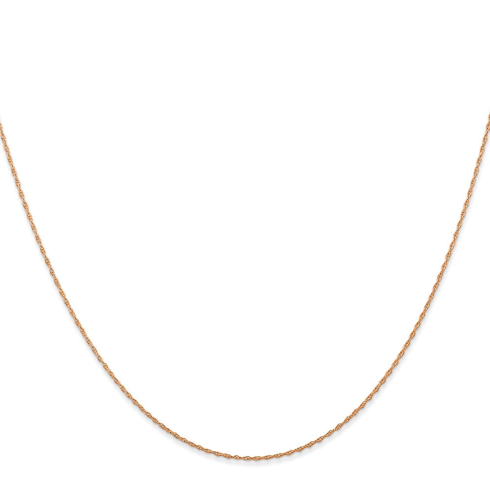 14K Rose Gold 16 inch Carded .5mm Cable Rope with Spring Ring Clasp Chain