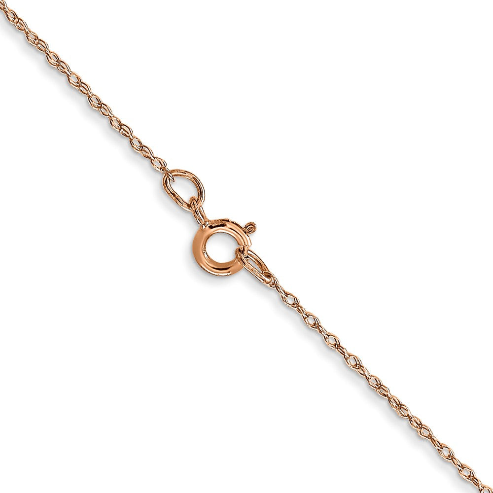 14K Rose Gold 16 inch Carded .5mm Cable Rope with Spring Ring Clasp Chain