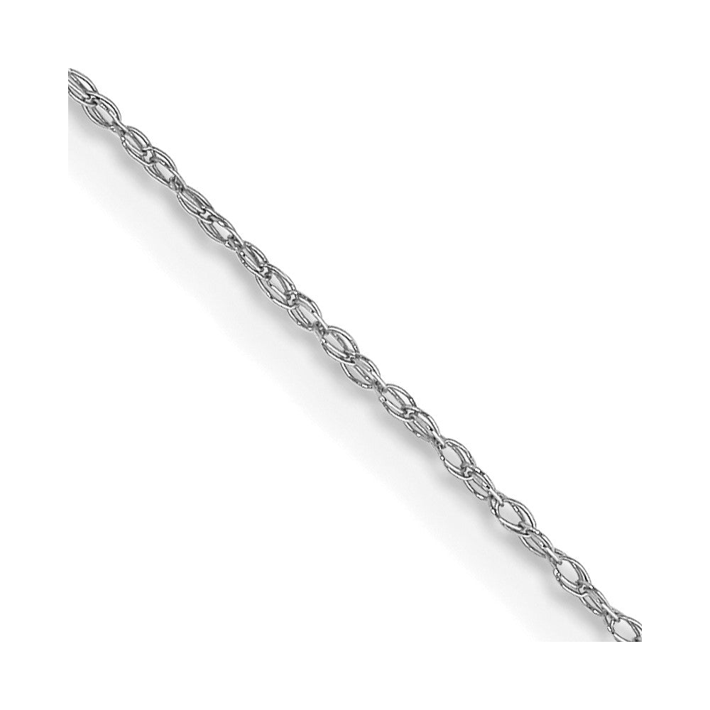 14K White Gold 16 inch Carded .5mm Cable Rope with Spring Ring Clasp Chain