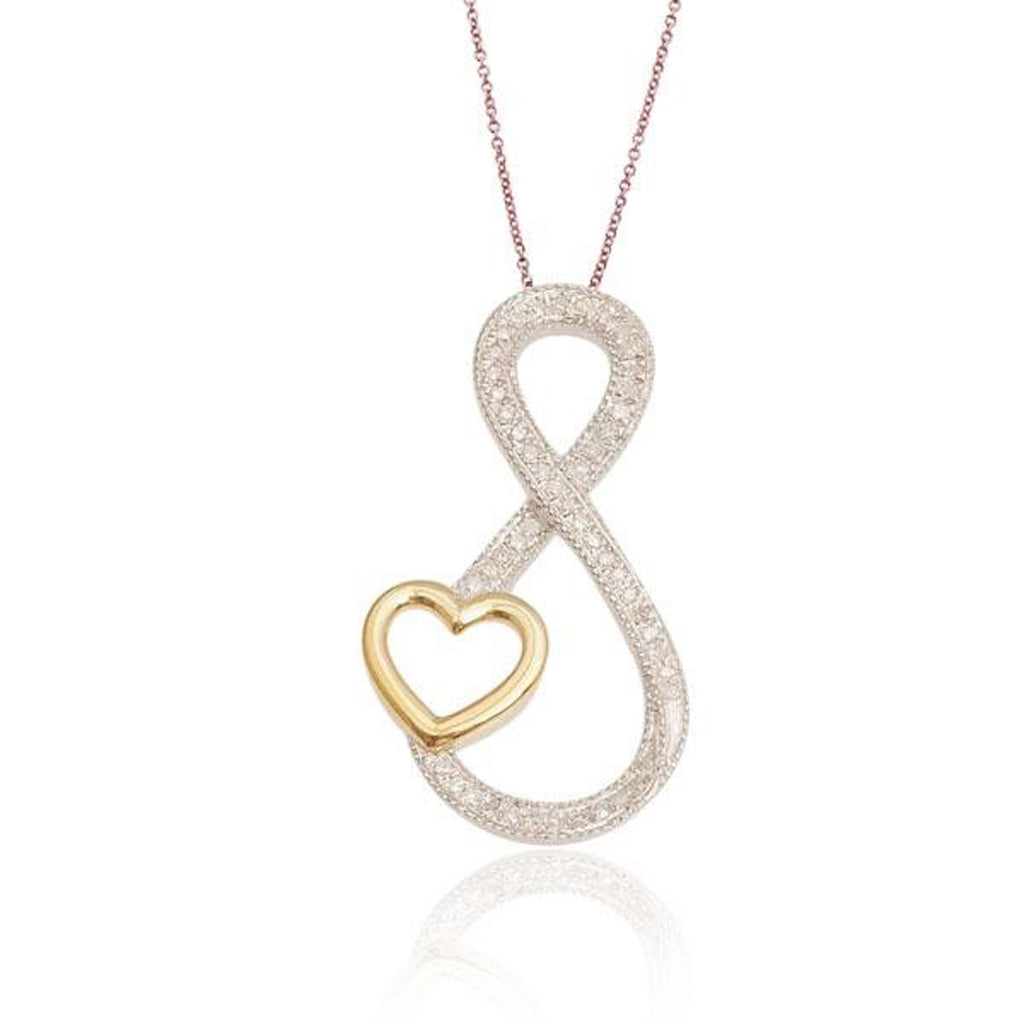 10K Yellow Yellow Gold Ladies Diamond Pendant With Chain With 0.15Ct Round Di