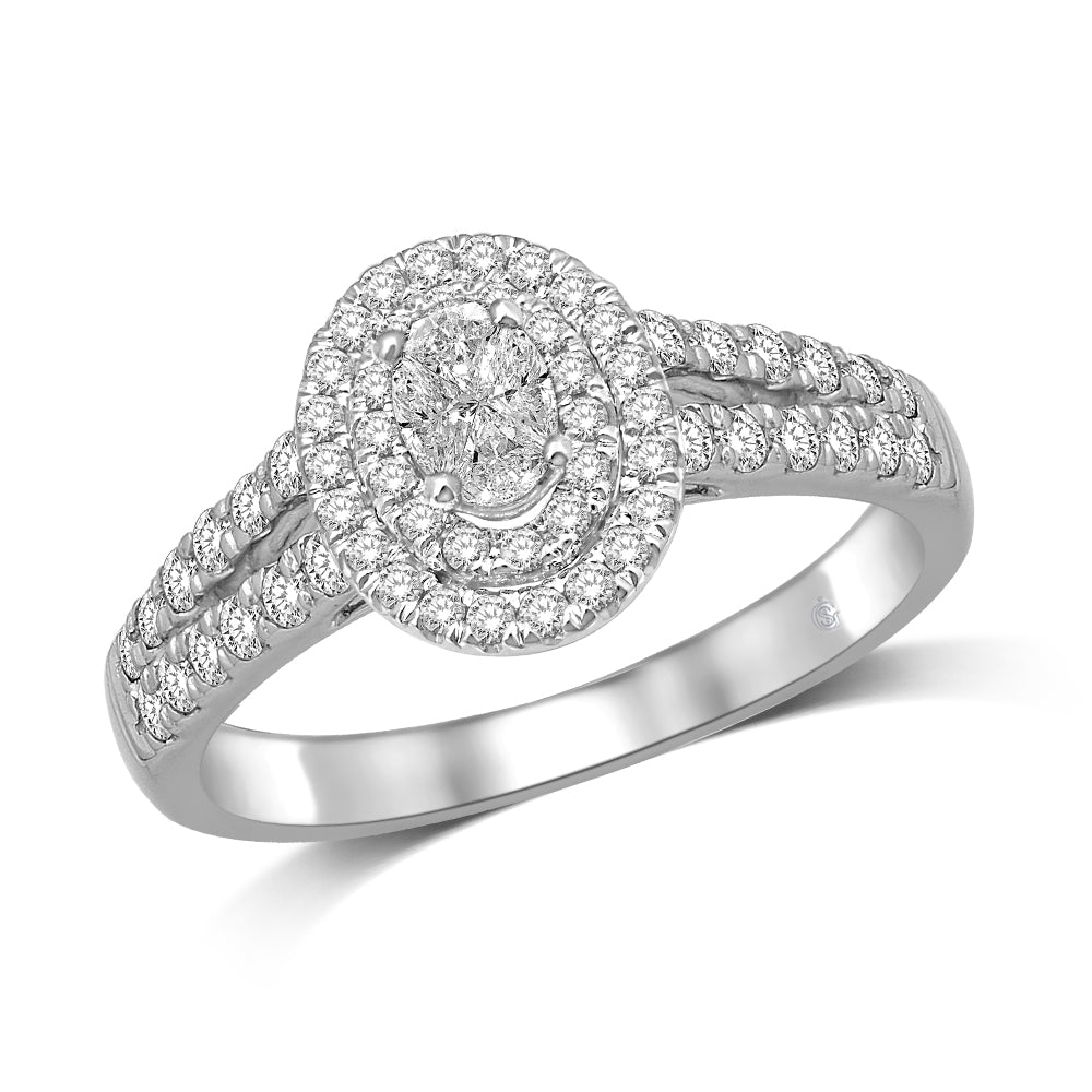 Lovecuts 14K White Gold 5/8 Ct.Tw.Diamond Engagement Ring