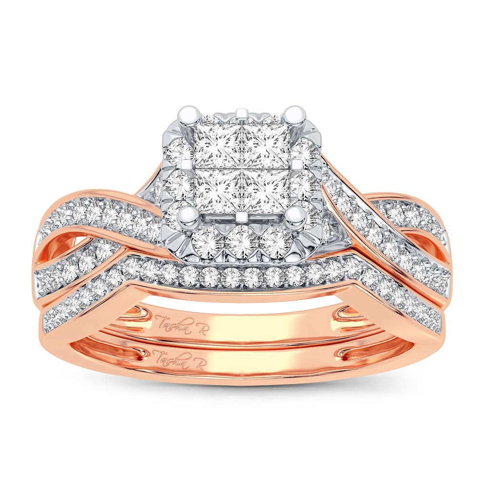 10K Rose Gold Gorgeous 0.61Ct Diamond Bridal Ring