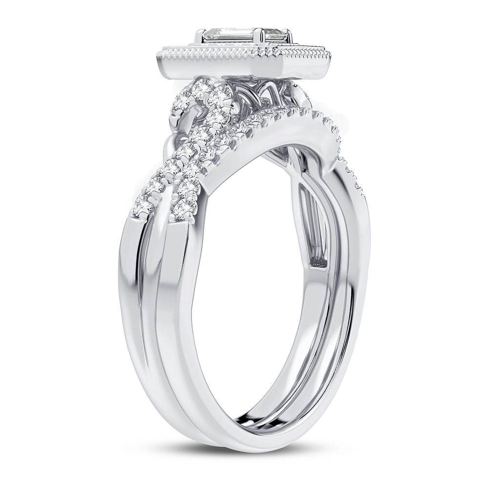 14K White Gold Magnifcnet 0.50Ct Diamond Bridal Ring