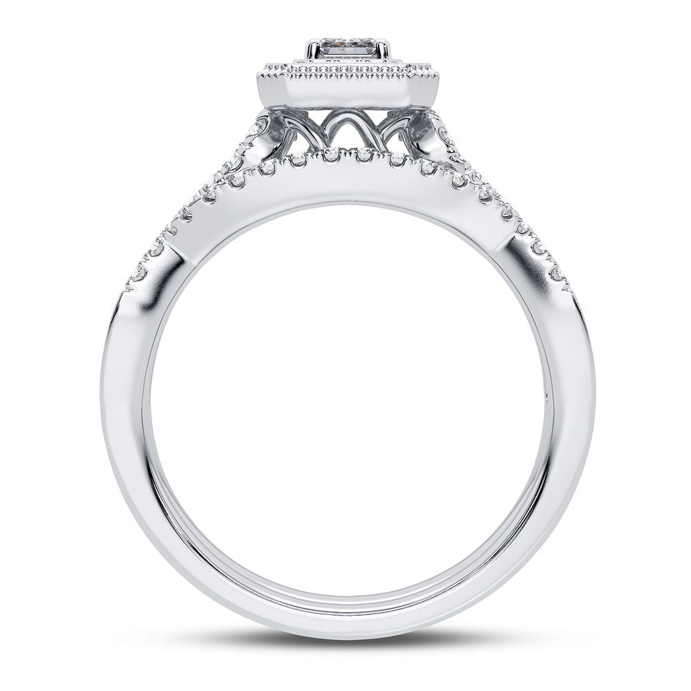 14K White Gold Magnifcnet 0.50Ct Diamond Bridal Ring