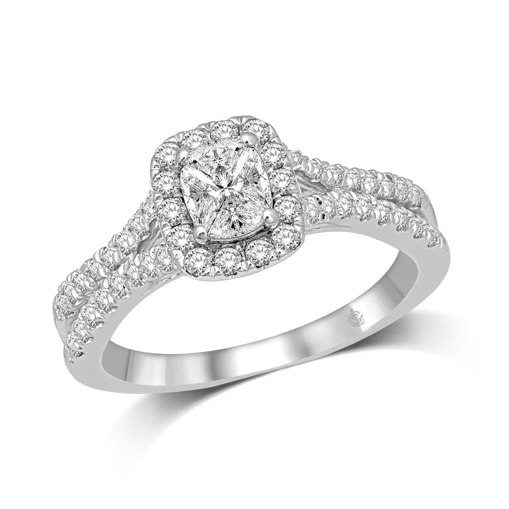 Lovecuts 14K White Gold 5/8 Ct.Tw.Diamond Engagement Ring