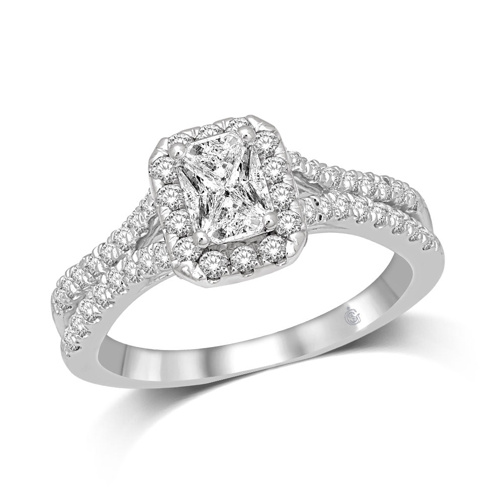 Lovecuts 14K White Gold 5/8 Ct.Tw.Diamond Engagement Ring