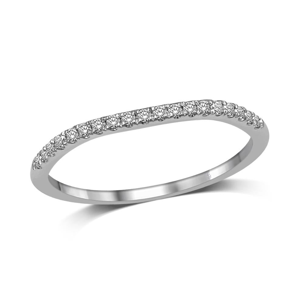 Lovecuts 14K White Gold 1/10 Ct.Tw.Diamond Wedding Band