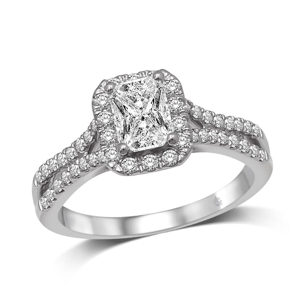 Lovecuts 14K White Gold 3/4 Ct.Tw.Diamond Engagement Ring