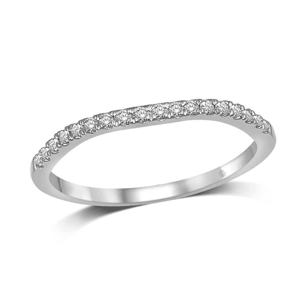 Lovecuts 14K White Gold 1/8 Ct.Tw.Diamond Wedding Band