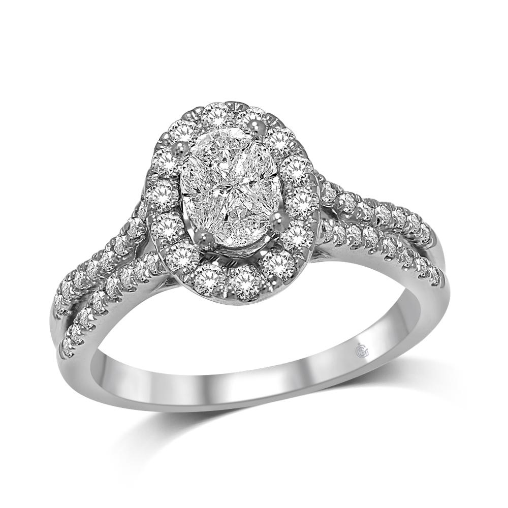 Lovecuts 14K White Gold 9/10 Ct.Tw.Diamond Engagement Ring