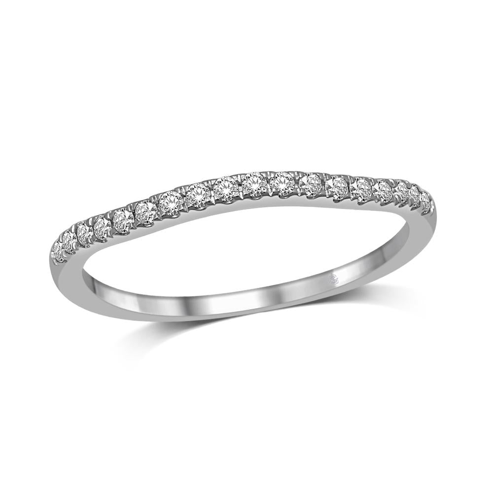 Lovecuts 14K White Gold 1/6 Ct.Tw.Diamond Wedding Band