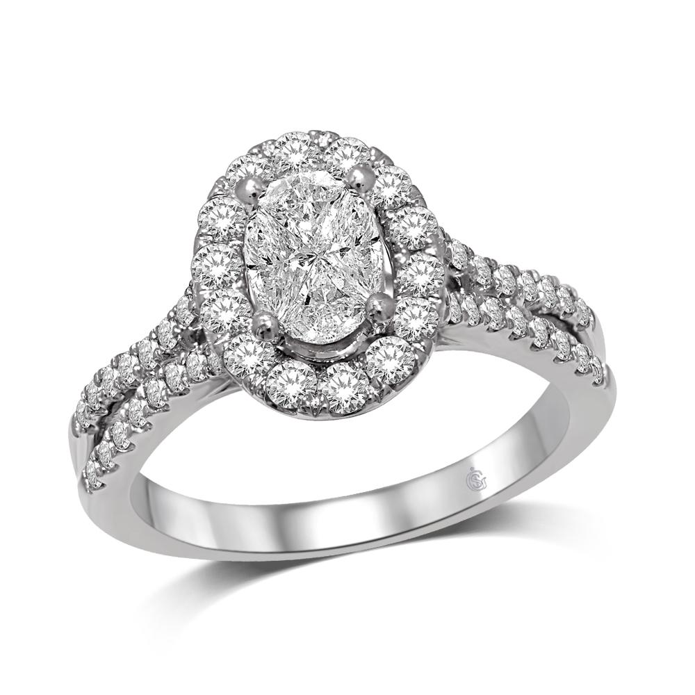 Lovecuts 14K White Gold 1 1/10 Ct.Tw.Diamond Engagement Ring