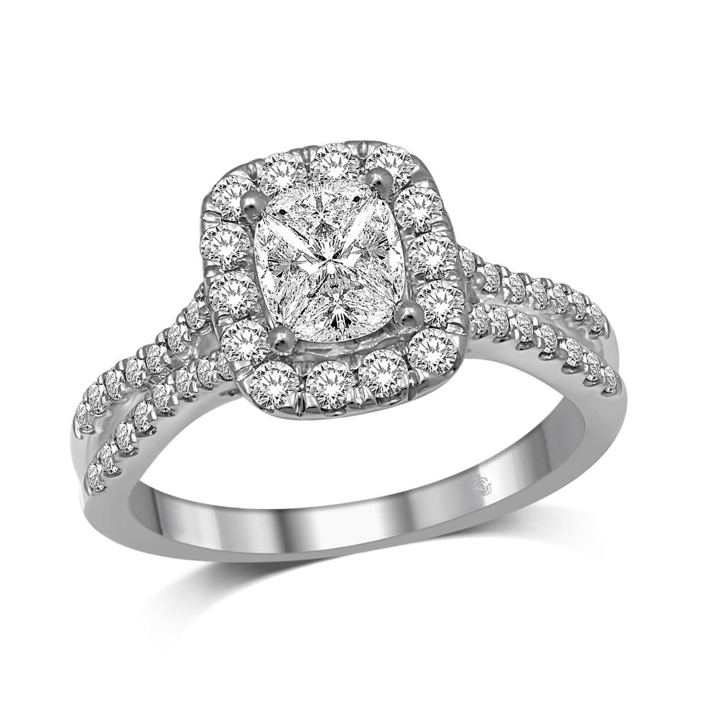 Lovecuts 14K White Gold 1 1/10 Ct.Tw.Diamond Engagement Ring