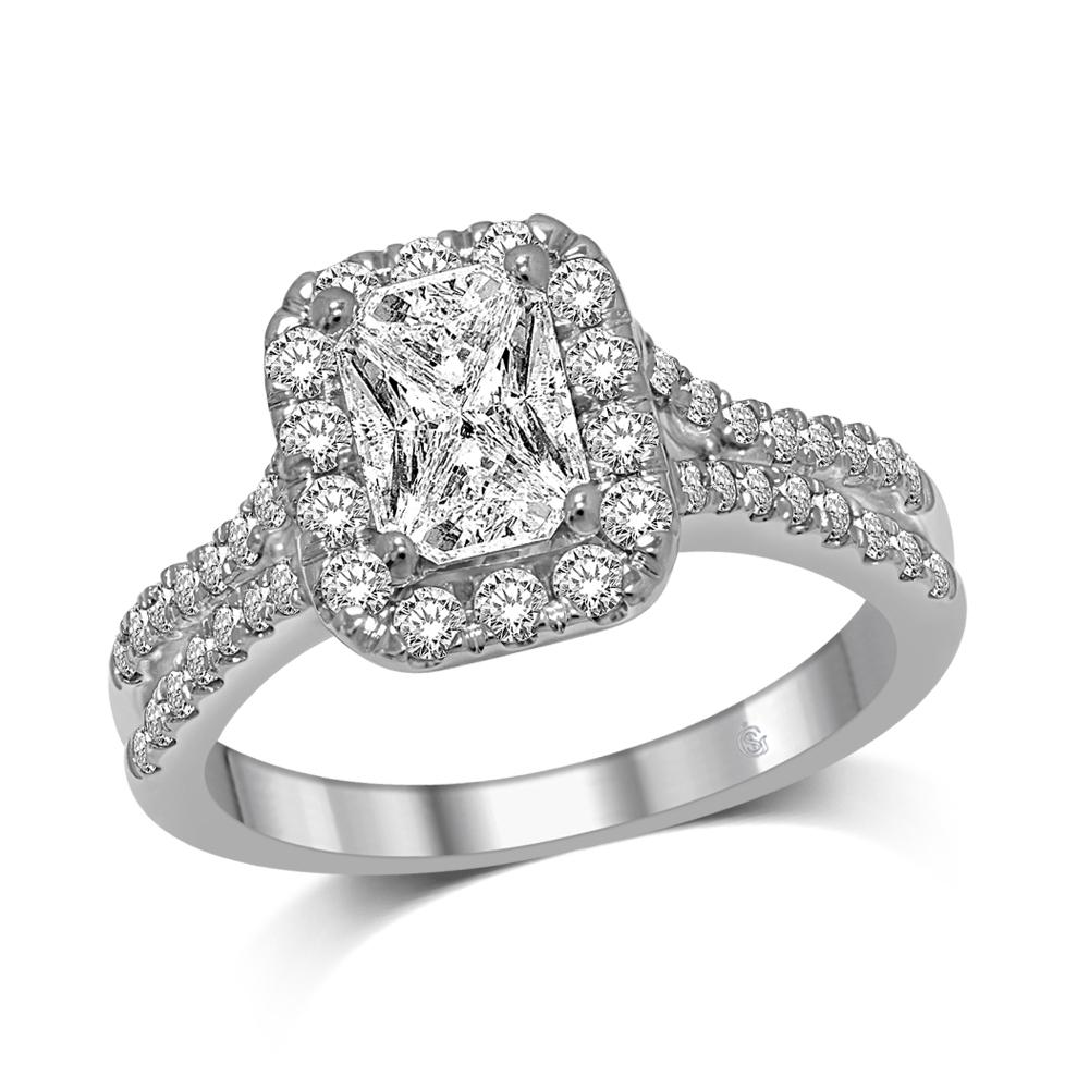 Lovecuts 14K White Gold 1 1/10 Ct.Tw.Diamond Engagement Ring